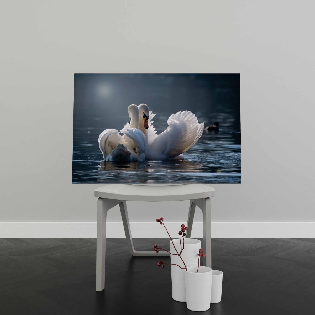 Tablou Canvas Swans in Love - clevny.ro