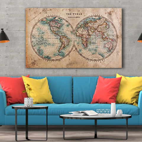 Tablou Canvas The World in Hemispheres - clevny.ro