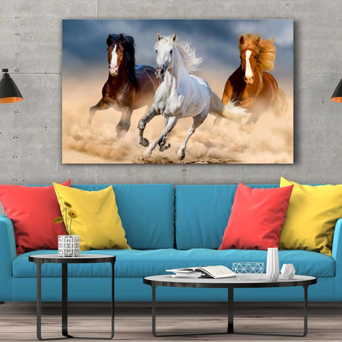 Tablou Canvas Three Horse in Desert - clevny.ro