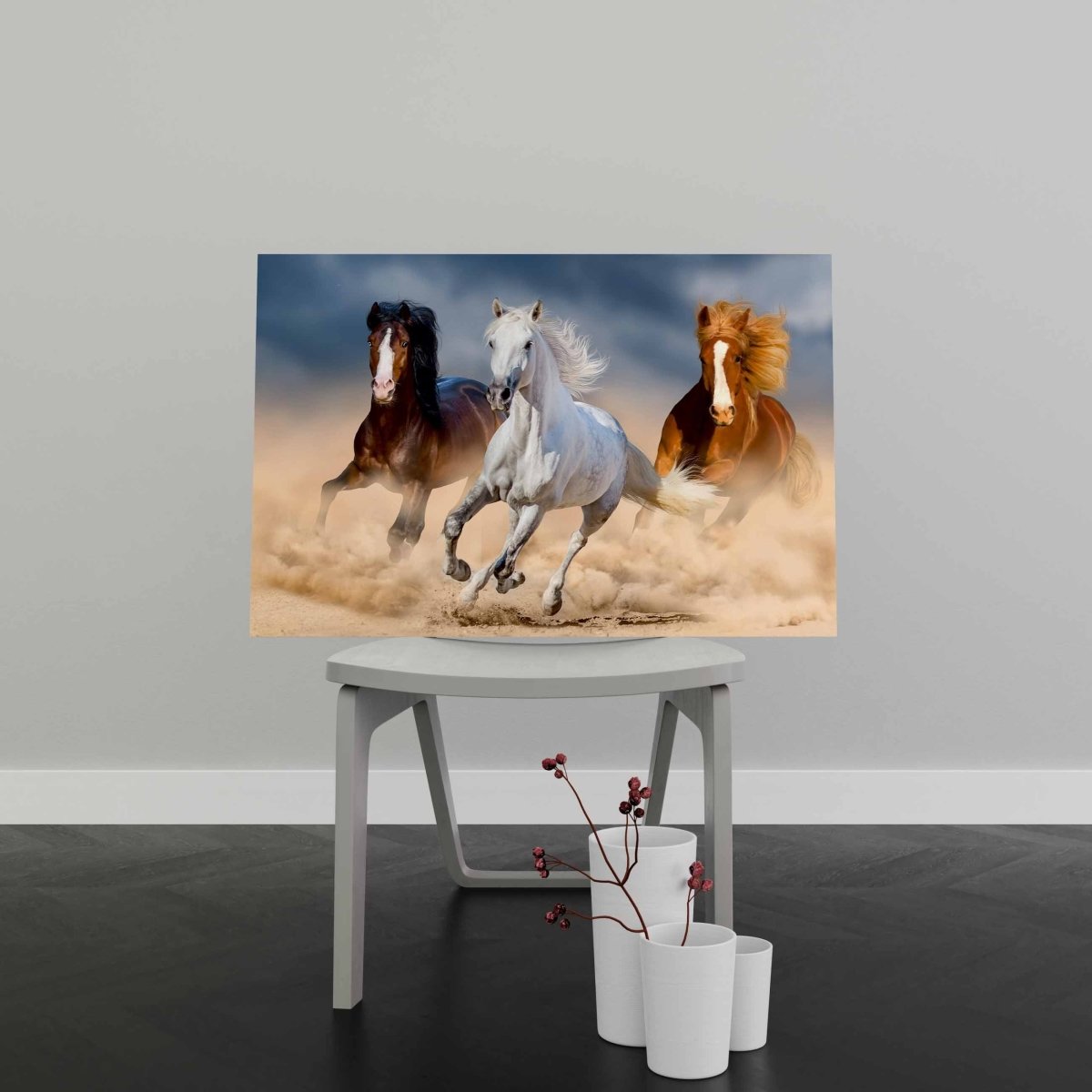 Tablou Canvas Three Horse in Desert - clevny.ro