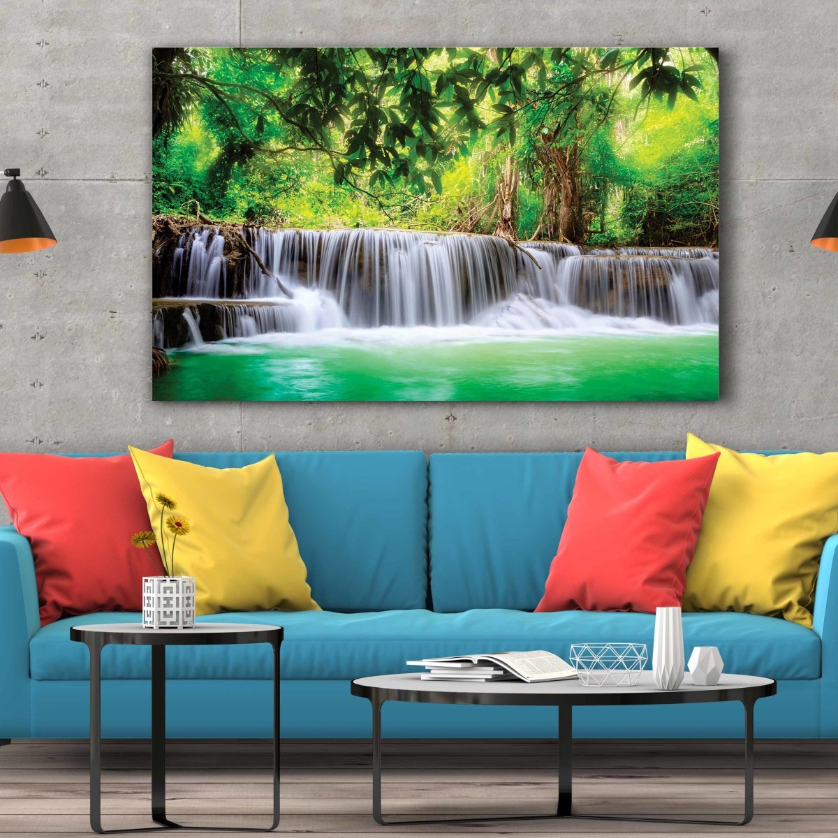 Tablou Canvas Tropical Waterfall - clevny.ro