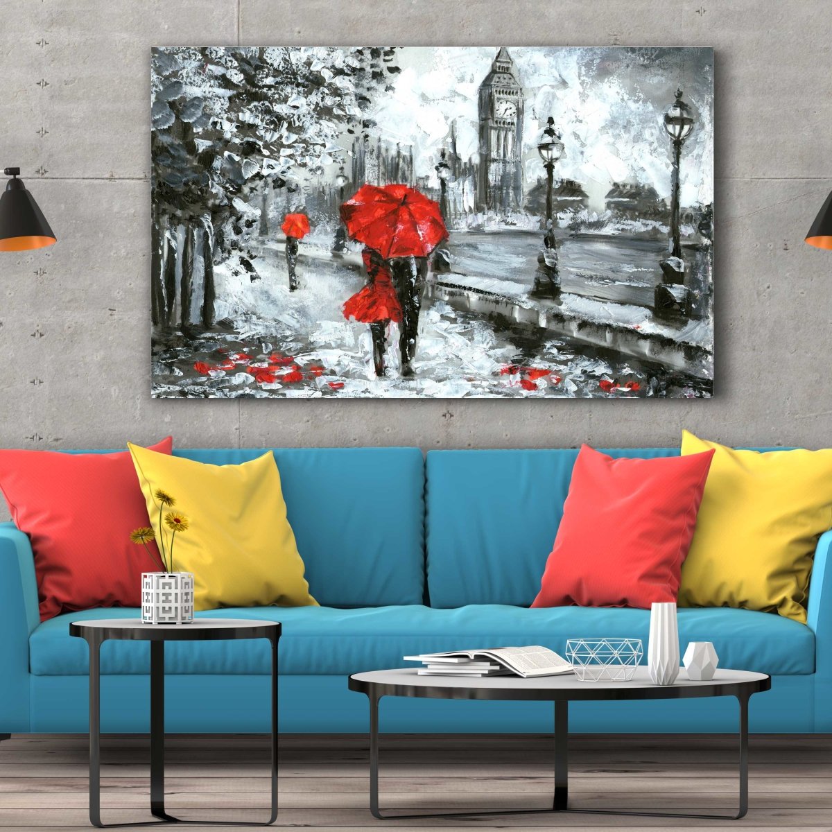 Tablou Canvas White and Red, Big Ben London - clevny.ro