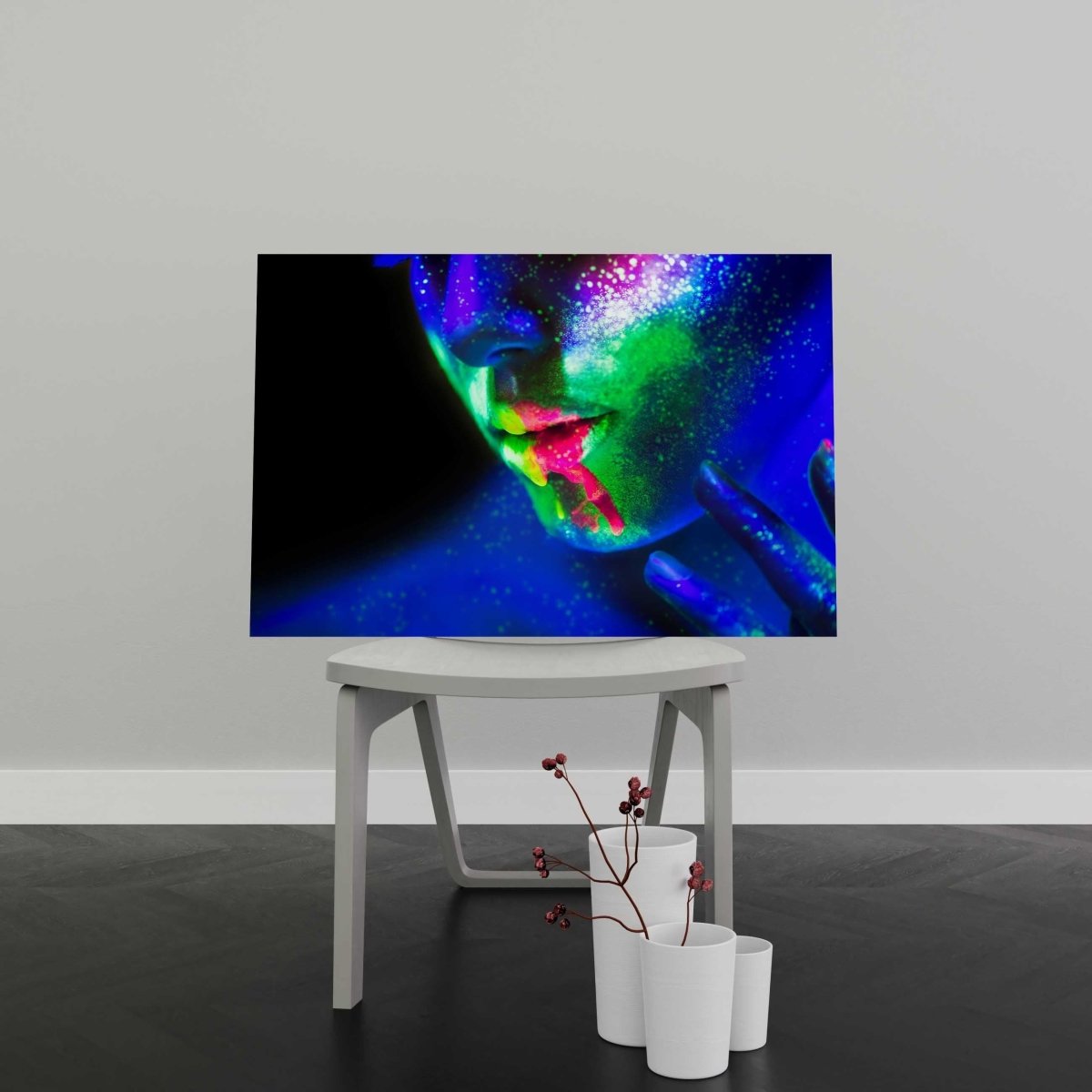 Tablou Canvas Woman in Neon Light - clevny.ro