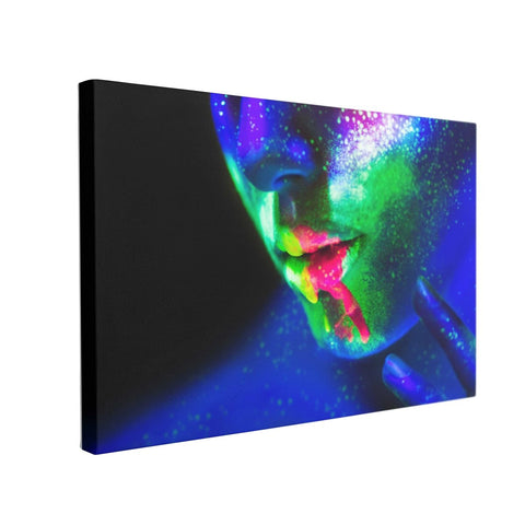 Tablou Canvas Woman in Neon Light - clevny.ro