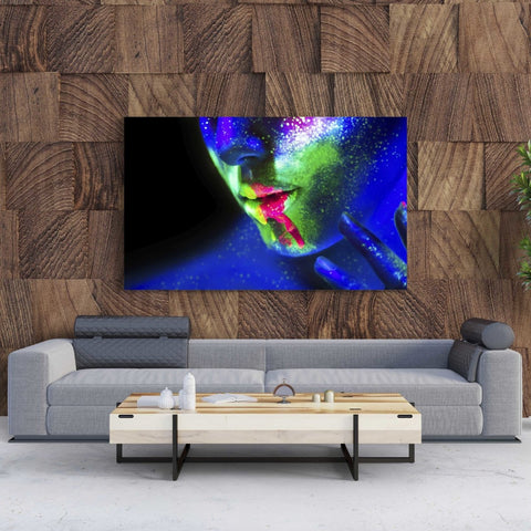 Tablou Canvas Woman in Neon Light - clevny.ro