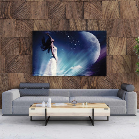 Tablou Canvas Woman on Blue Moon - clevny.ro
