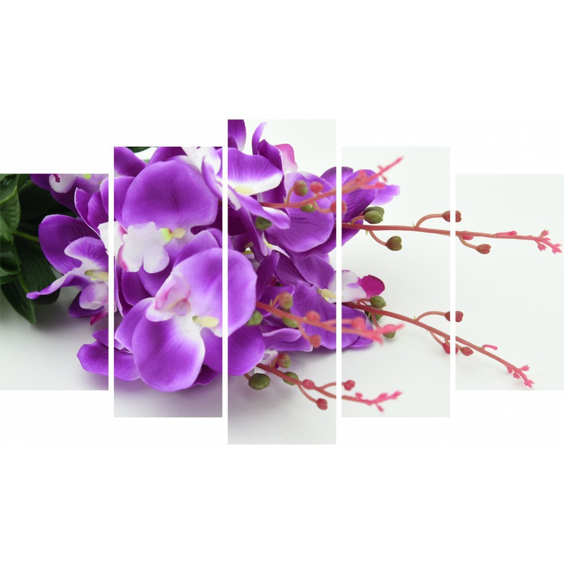 Tablou Forex 5 piese Bouquet with Purple Orchids - clevny.ro