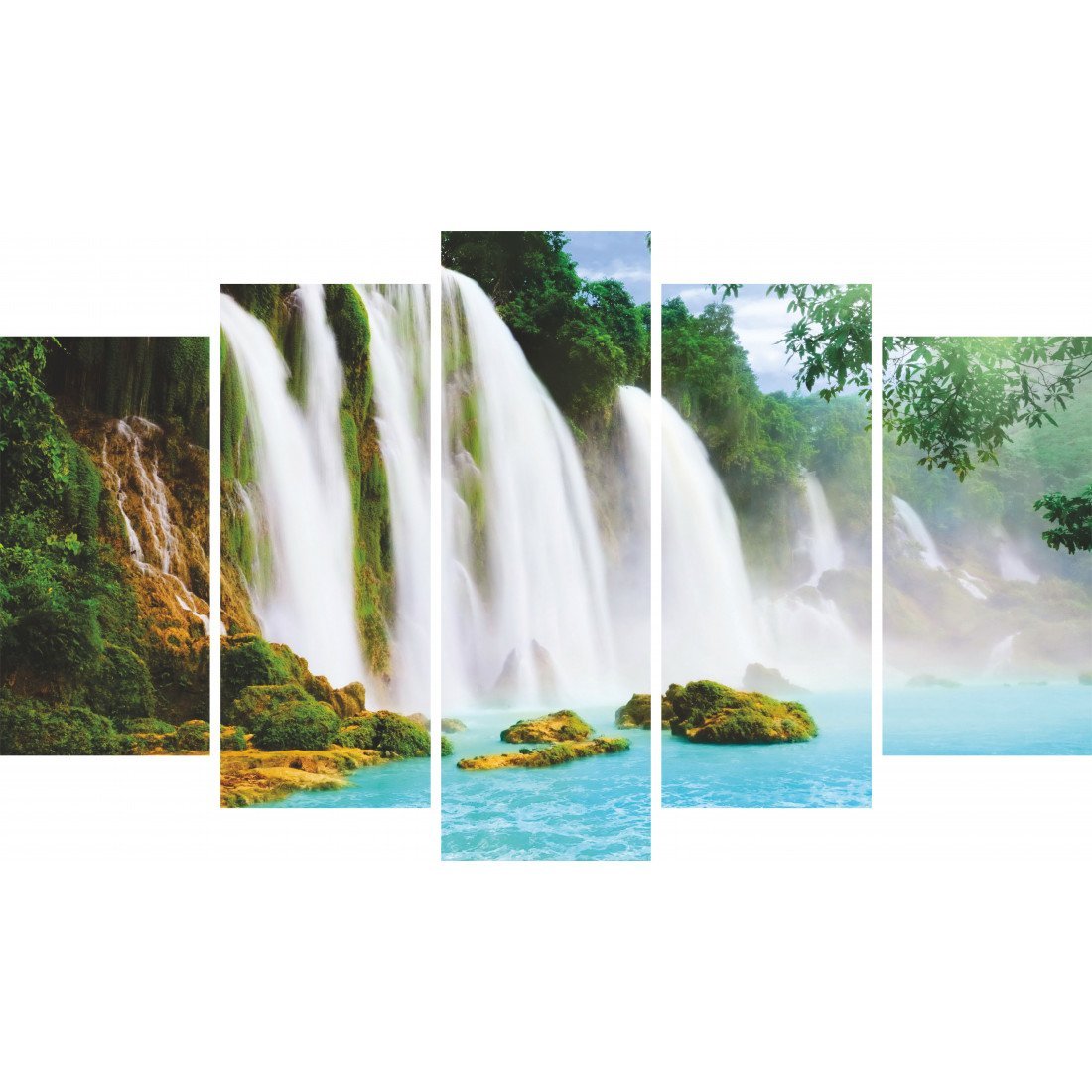 Tablou Forex 5 piese Detian Waterfall - clevny.ro