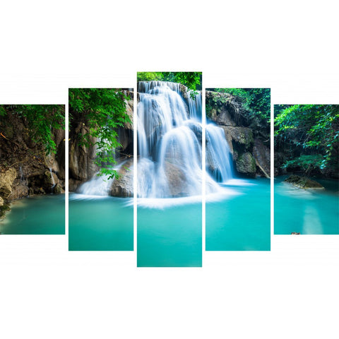 Tablou Forex 5 piese Huai Mae Khamin Waterfalls - clevny.ro