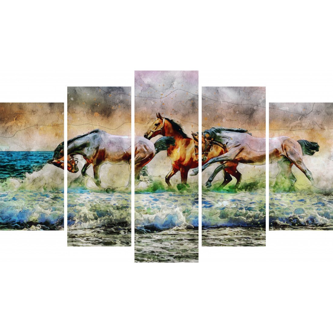 Tablou Forex 5 piese Painted Horse - clevny.ro