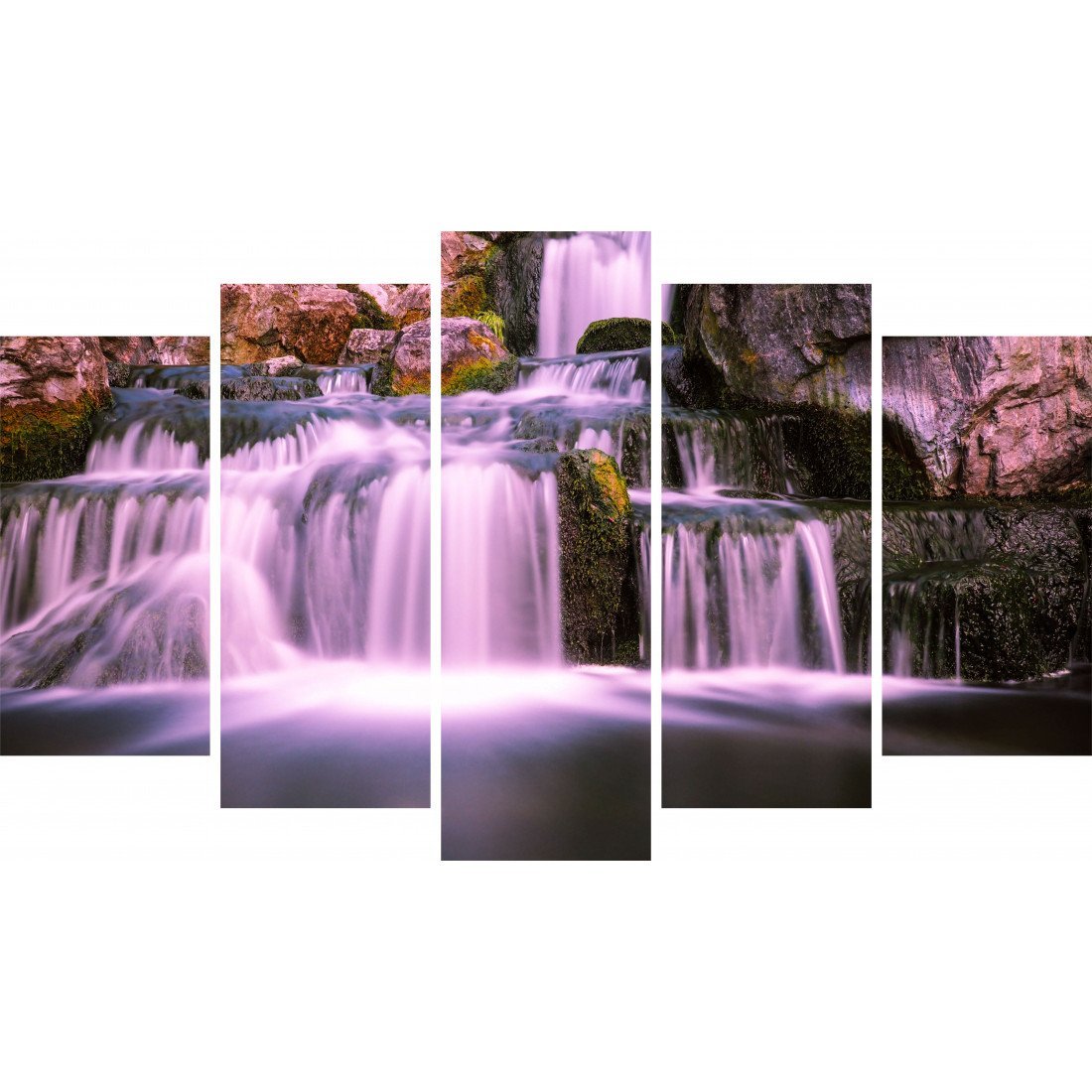 Tablou Forex 5 piese Pink Waterfall - clevny.ro