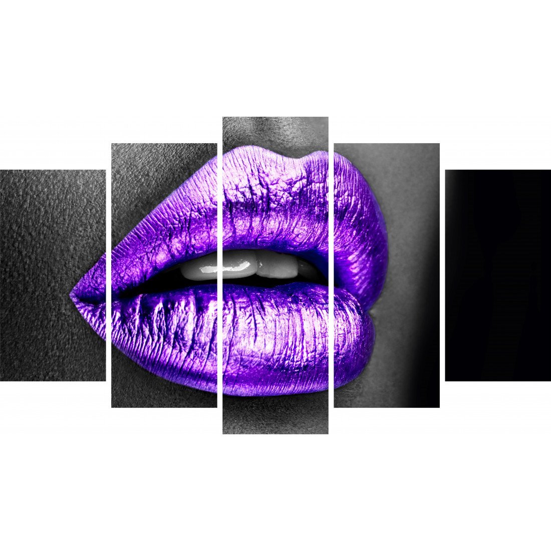 Tablou Forex 5 piese Purple Lips - clevny.ro