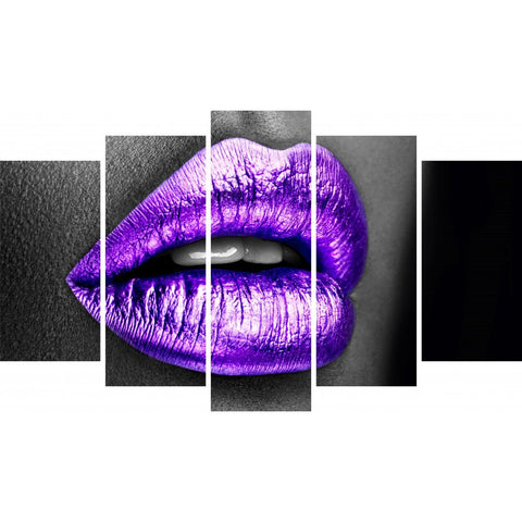 Tablou Forex 5 piese Purple Lips - clevny.ro