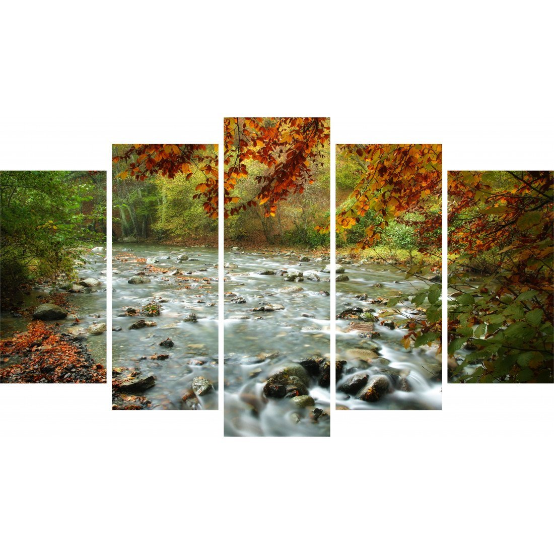 Tablou Forex 5 piese River in Autumn - clevny.ro