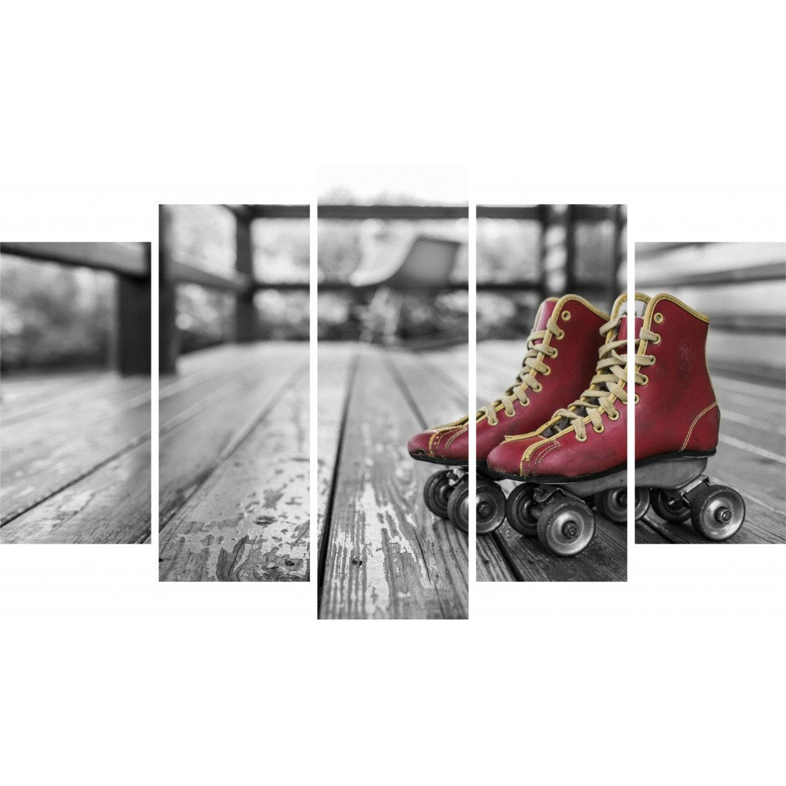 Tablou Forex 5 piese Vintage Roller Skating - clevny.ro