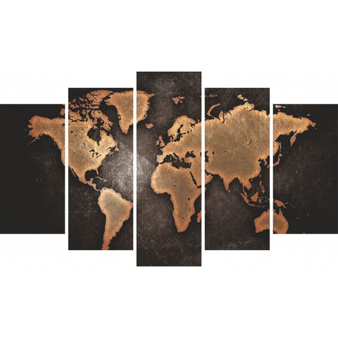 Tablou Forex 5 piese World Map Abstract - clevny.ro