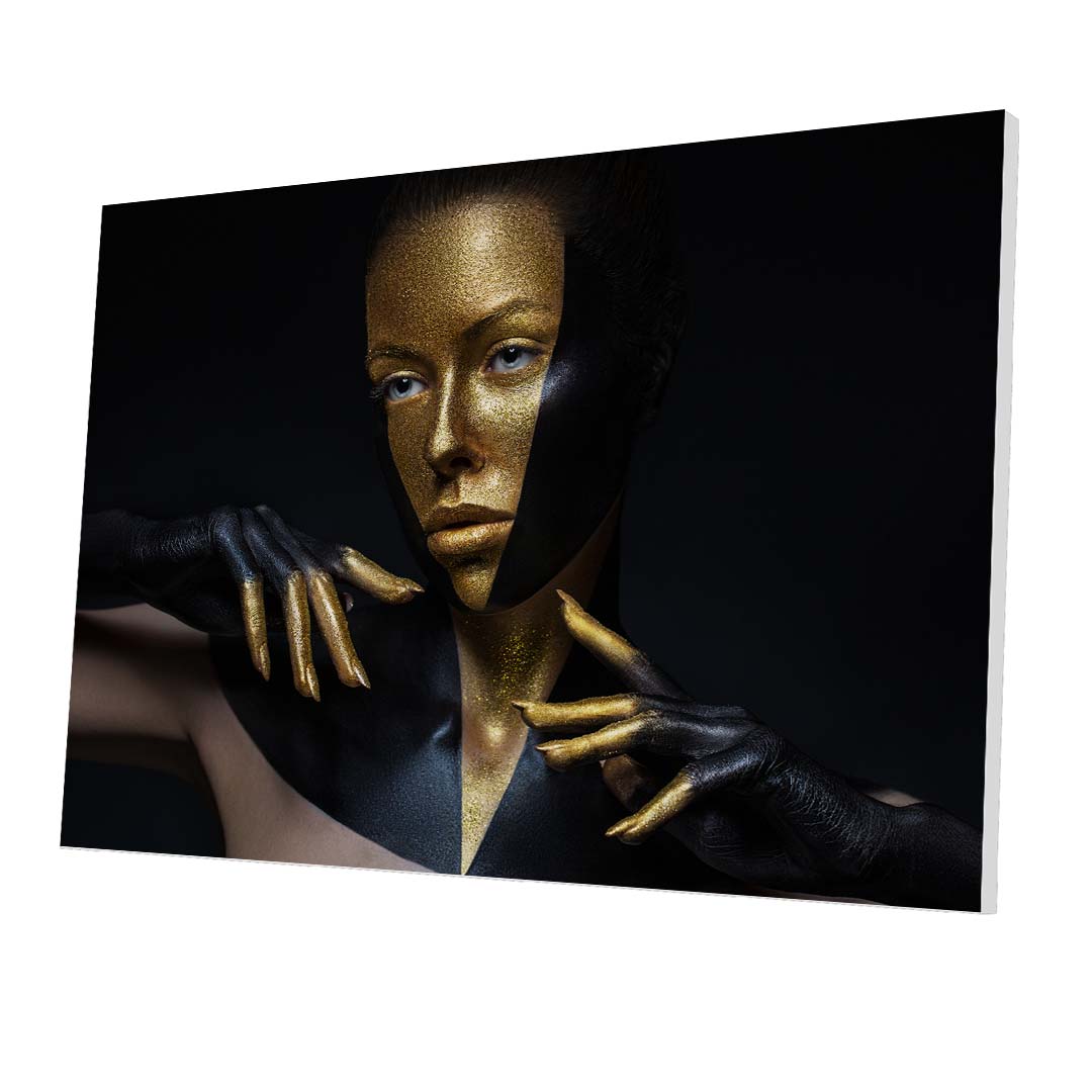 Tablou Forex Black and Gold Leather - clevny.ro