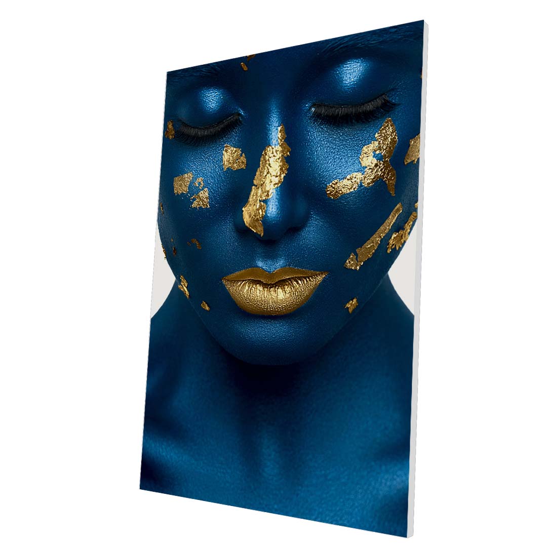 Tablou Forex Blue Skin and Gold Lips - clevny.ro