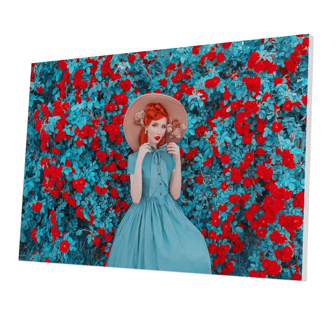 Tablou Forex Fabulous Lady with Red Lips in Dress - clevny.ro