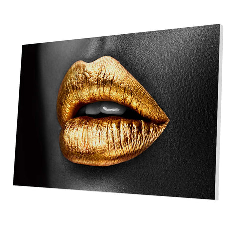 Tablou Forex Sexy Golden Lips - clevny.ro