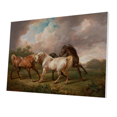 Tablou Forex Three Horses in a Stormy Landscape by Charles Towne - clevny.ro