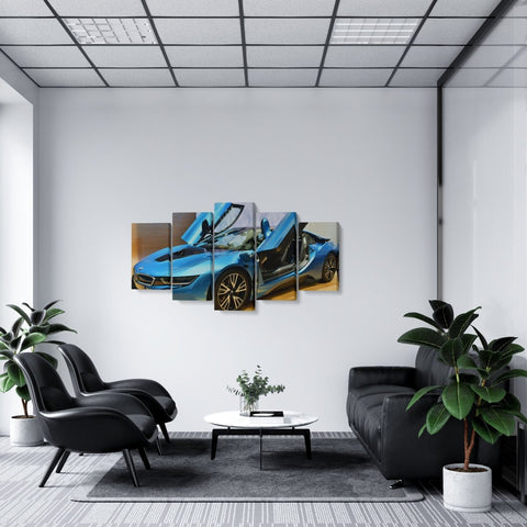 Tablou MultiCanvas 5 piese BMW i8 Car - clevny.ro