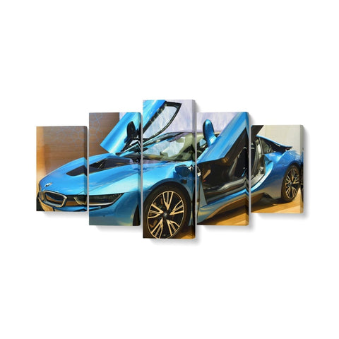Tablou MultiCanvas 5 piese BMW i8 Car - clevny.ro