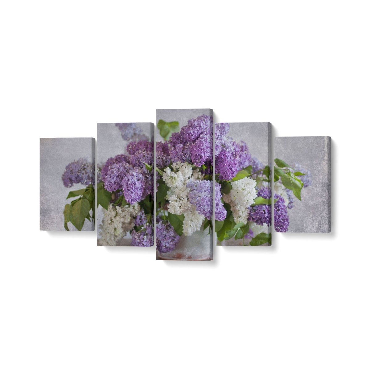 Tablou MultiCanvas 5 piese Bouquet of Liliac - clevny.ro