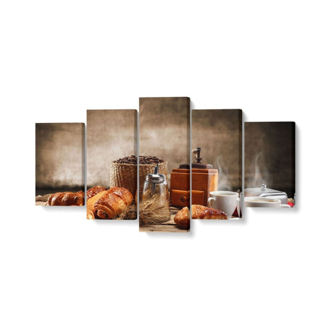 Tablou MultiCanvas 5 piese Breakfast - clevny.ro