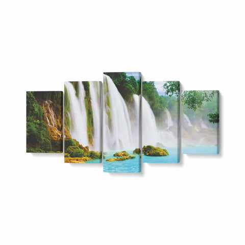 Tablou MultiCanvas 5 piese Detian Waterfall - clevny.ro