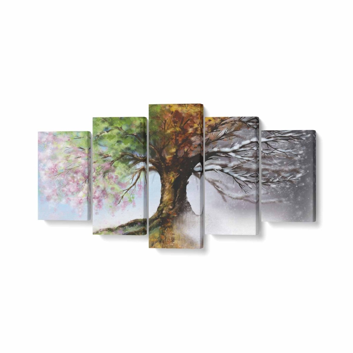 Tablou MultiCanvas 5 piese Four Season Tree - clevny.ro