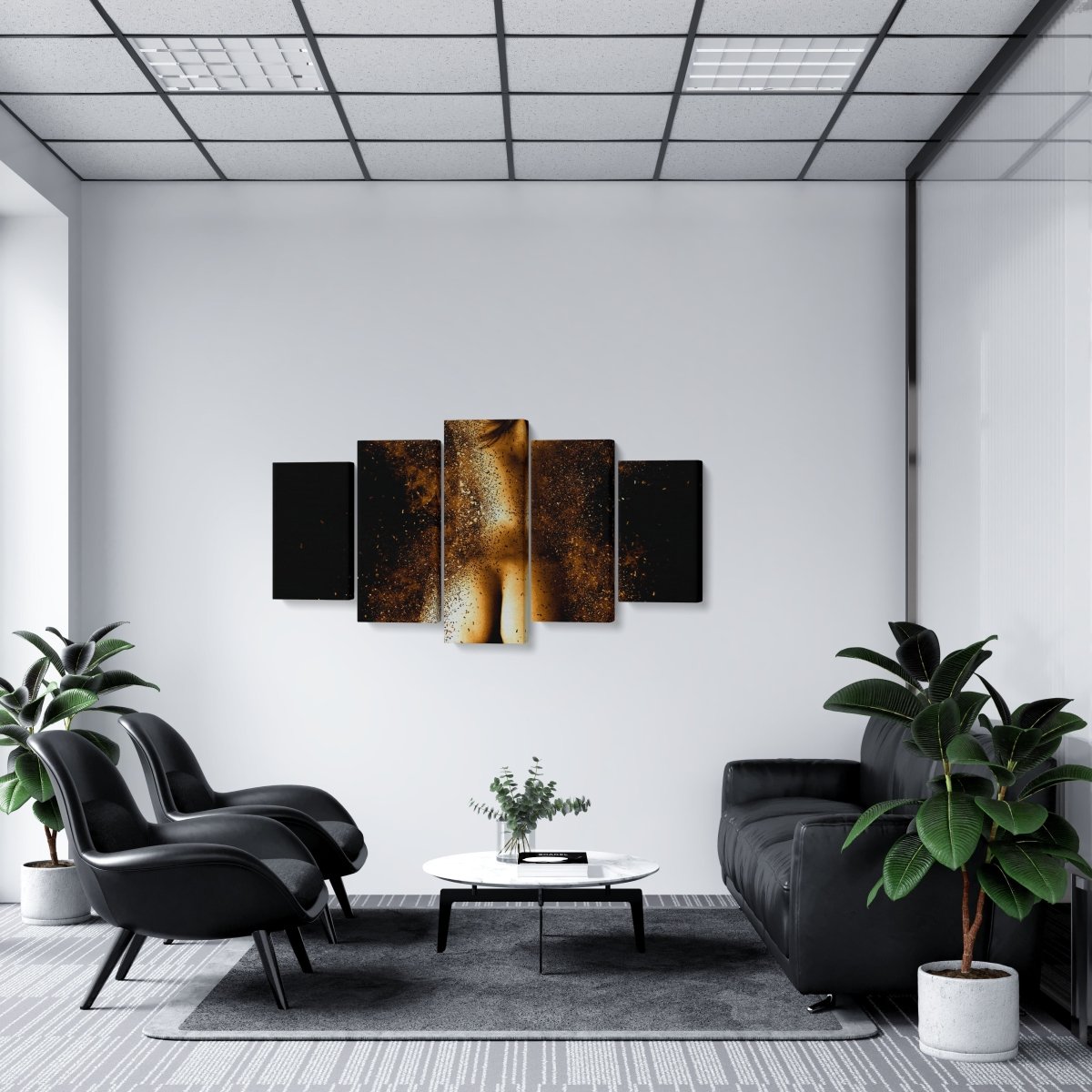 Tablou MultiCanvas 5 piese Gold Magic Dream - clevny.ro