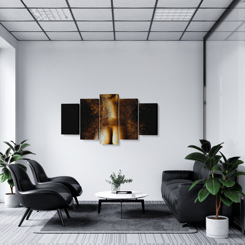 Tablou MultiCanvas 5 piese Gold Magic Dream - clevny.ro