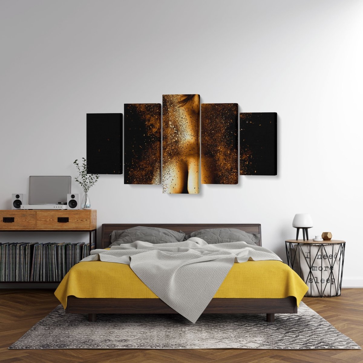 Tablou MultiCanvas 5 piese Gold Magic Dream - clevny.ro