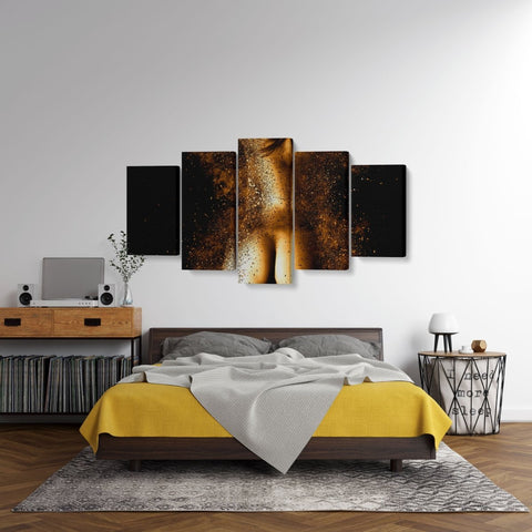 Tablou MultiCanvas 5 piese Gold Magic Dream - clevny.ro