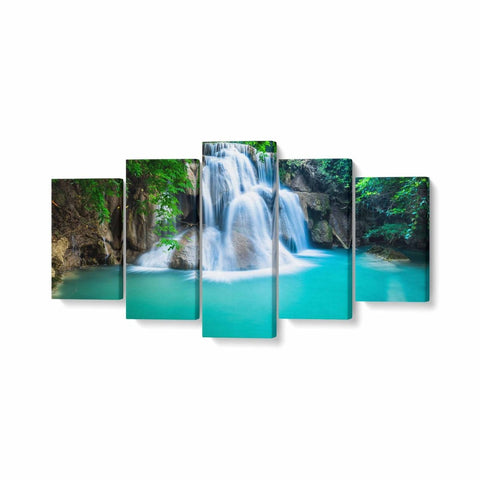 Tablou MultiCanvas 5 piese Huai Mae Khamin Waterfalls - clevny.ro