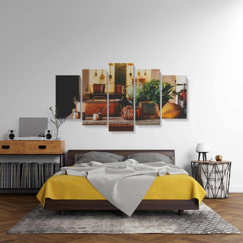 Tablou MultiCanvas 5 piese Kitchen Table - clevny.ro