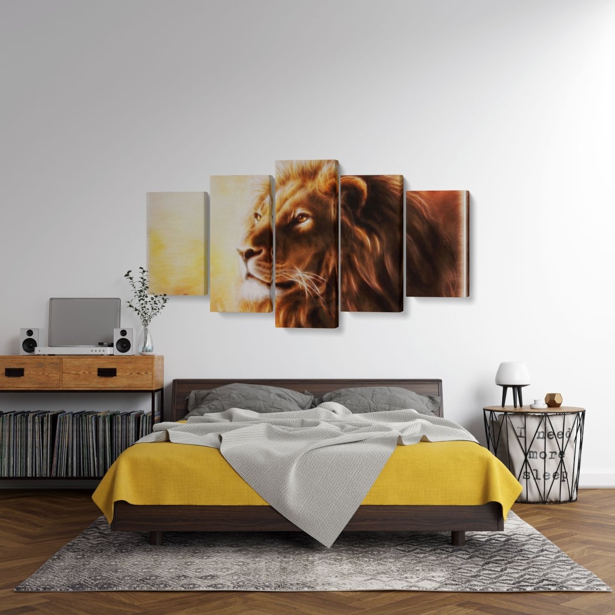 Tablou MultiCanvas 5 piese Lion Fractal - clevny.ro