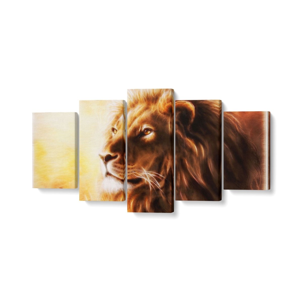 Tablou MultiCanvas 5 piese Lion Fractal - clevny.ro