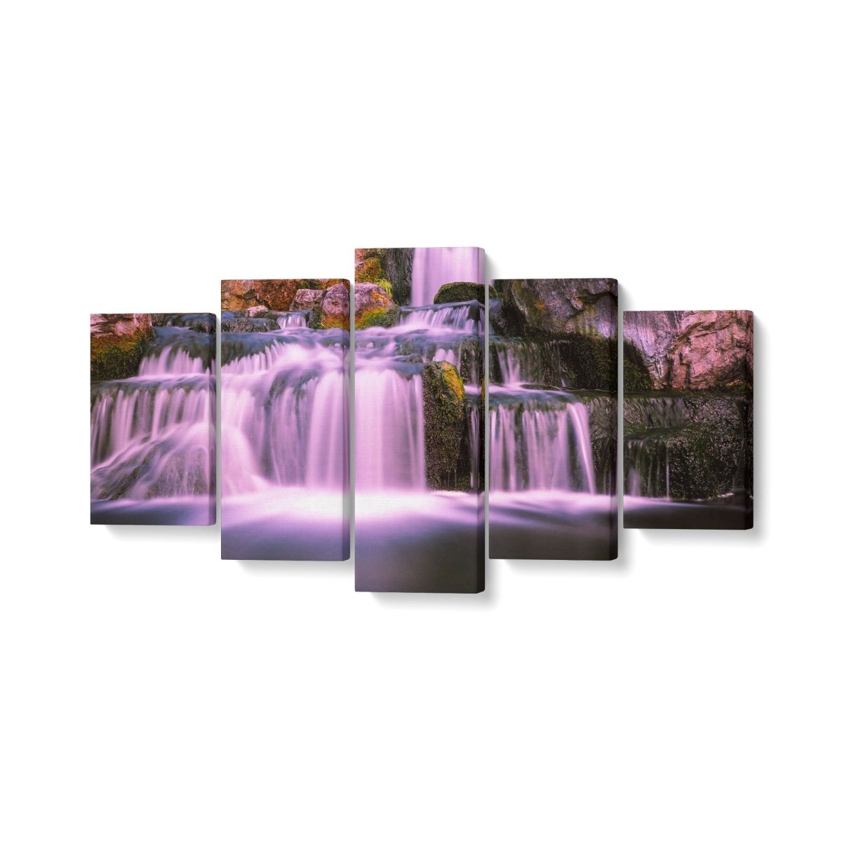 Tablou MultiCanvas 5 piese Pink Waterfall - clevny.ro