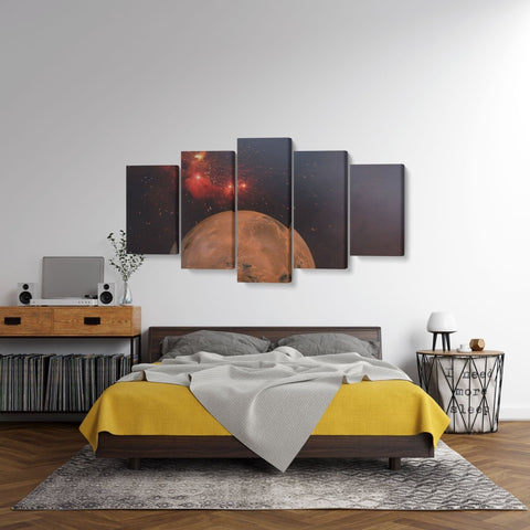 Tablou MultiCanvas 5 piese Red Planet - clevny.ro