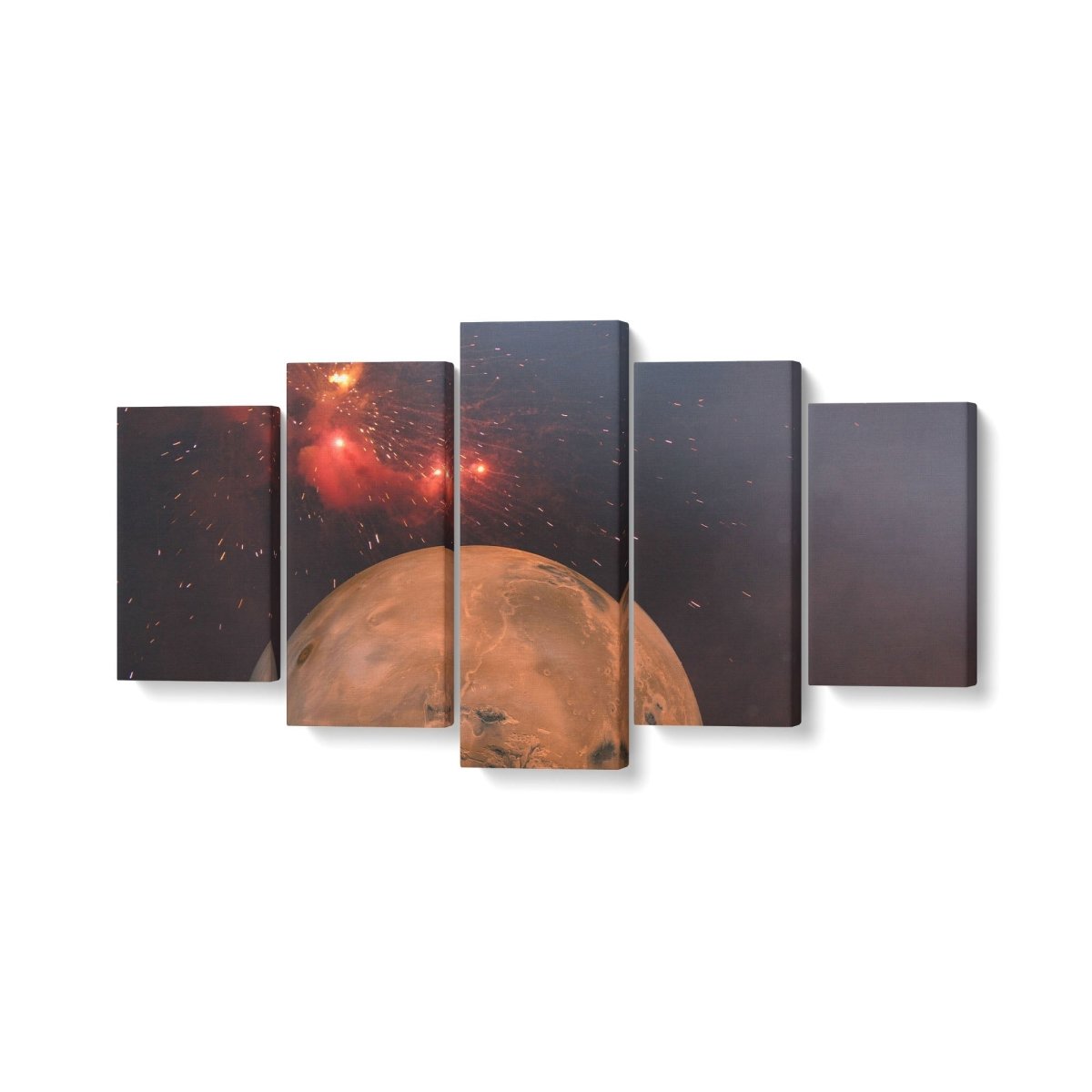 Tablou MultiCanvas 5 piese Red Planet - clevny.ro