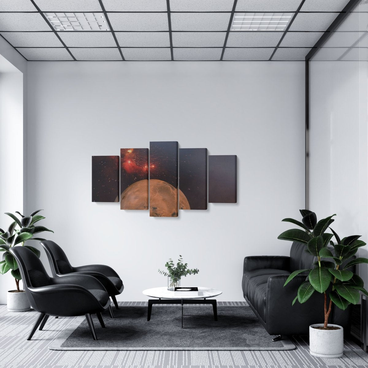 Tablou MultiCanvas 5 piese Red Planet - clevny.ro