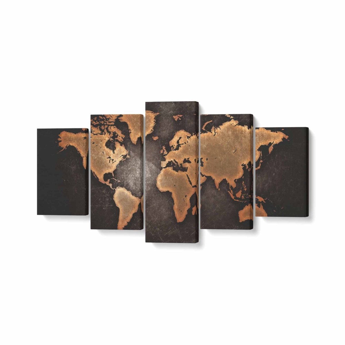 Tablou MultiCanvas 5 piese World Map Abstract - clevny.ro